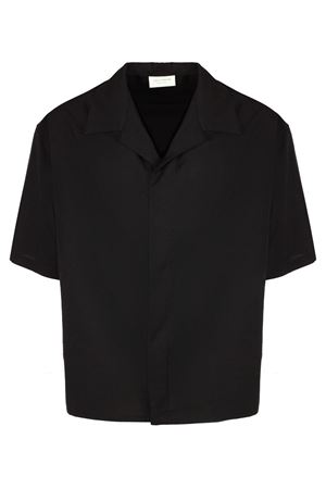 Camicia bowling nera misto lana YES LONDON | XCM7236NERO